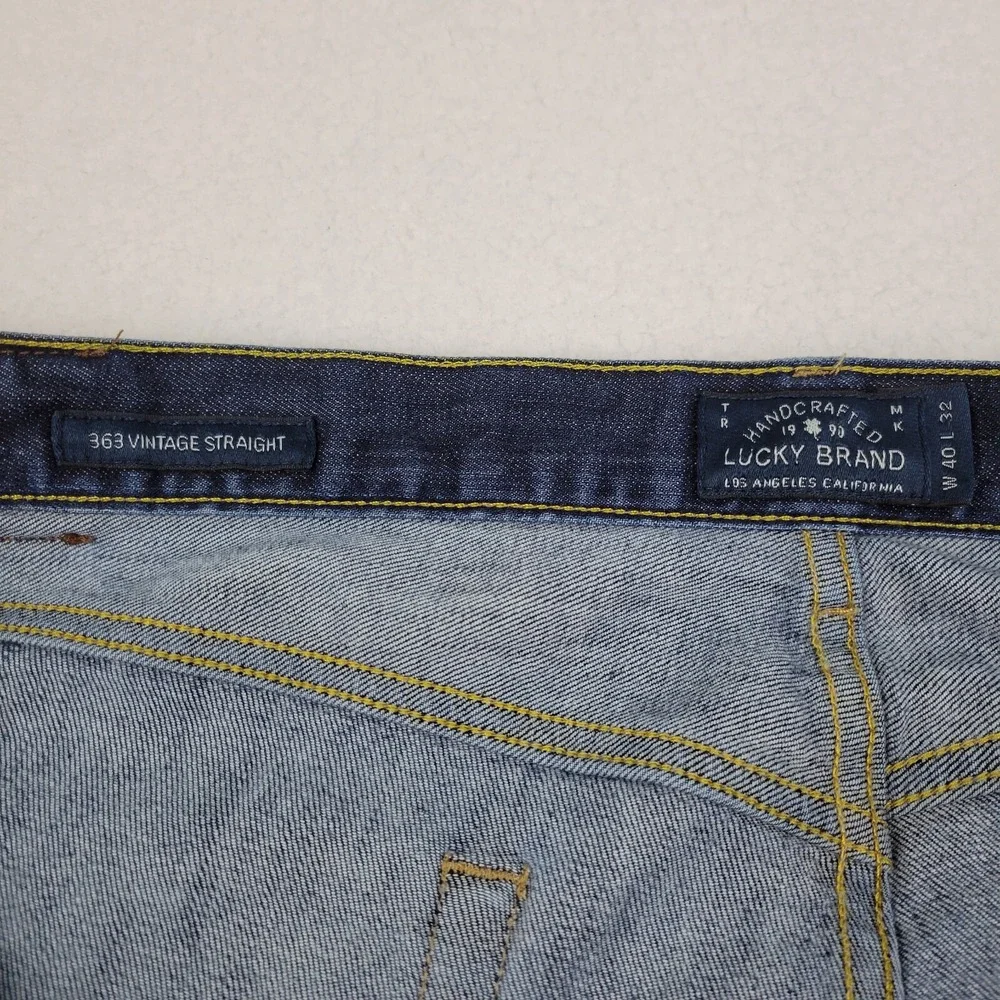 Thrashed Lucky Brand 363 Vintage Straight Candiani‎ 42 x 32 Cotton Blend READ***